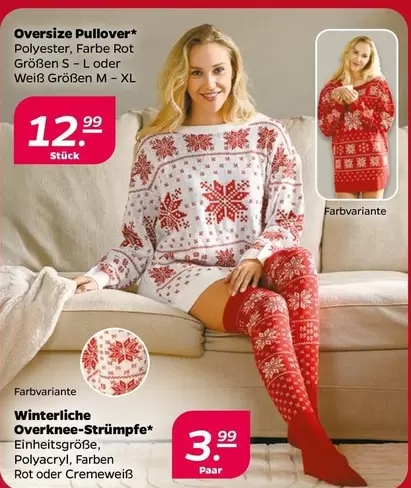 Oversize Pullover or Winterliche Overknee-Strümpfe