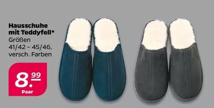 Hausschuhe mit Teddyfell