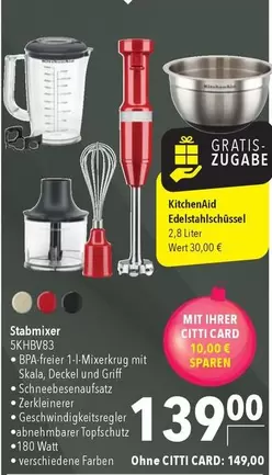 Kitchenaid - Stabmixer SKHBVB3