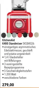 Kitchenaid - K400 Standmixer 5KSB4026