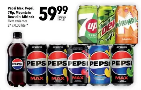 Pepsi -  Max, , 7Up, Mountain Dew eller Mirinda