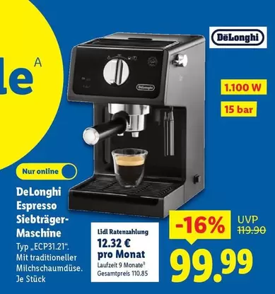 Delonghi - Espresso Siebträger-Maschine