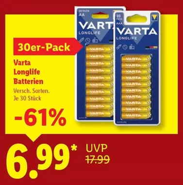 Varta - Longlife Batterien
