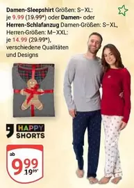 Happy - Damen-Sleepshirt oder Damen- oder Herren-Schlafanzug