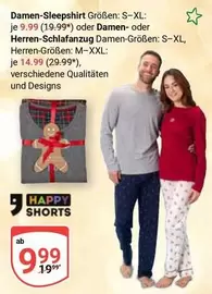 Happy - Damen-Sleepshirt oder Damen- oder Herren-Schlafanzug