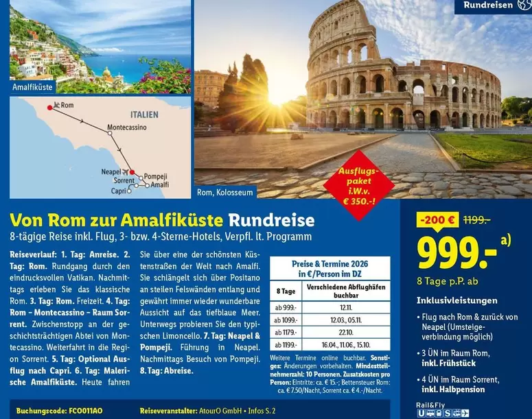 Capri - Von Rom zur Amalfiküste Rundreise