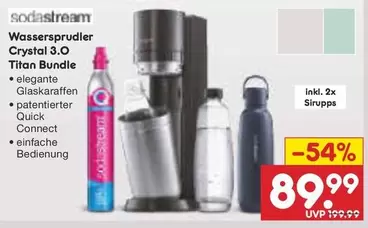 Sodastream - Wassersprudler Crystal 3.0 Titan Bundle
