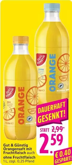 Orange - nsaft mit Fruchtfleisch auch ohne Fruchtfleisch