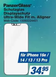 Schutzglas Displayschutz Ultra-Wide Fit m. Aligner