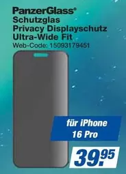 Schutzglas Privacy Displayschutz Ultra-Wide Fit