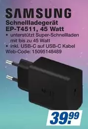 Samsung - Schnellladegerät EP-T4511, 45 Watt