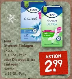 Tena - Discreet Einlagen Extra oder Discreet Ultra Einlagen Normal