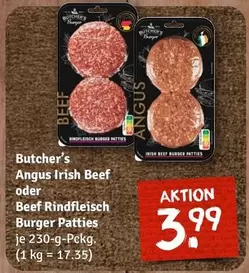 Angus Irish Beef oder Beef Rindfleisch Burger Patties
