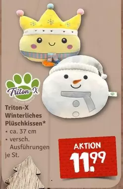 Winterliches Plüschkissen