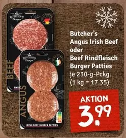 Angus Irish Beef oder Beef Rindfleisch Burger Patties