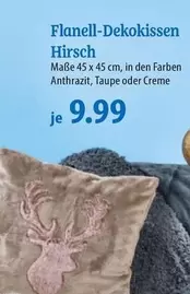 Flanell-Dekokissen Hirsch