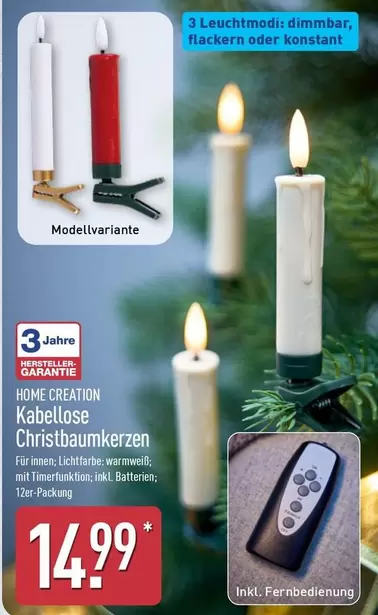 Kabellose Christbaumkerzen