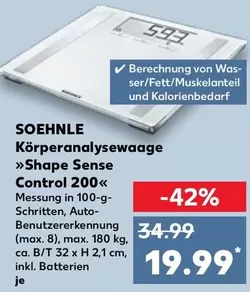 Körperanalysewaage >>Shape Sense Control 200<<