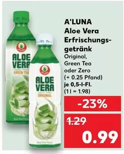Aloe Vera Erfrischungsgetränk Original, Green Tea oder Zero