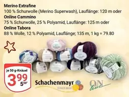Merino Extrafine, Online Cammino, Online Tabora