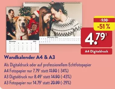 Wandkalender A4 & A3