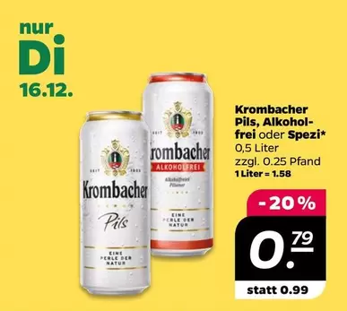 Krombacher - Pils, Alkohol-frei oder Spezi