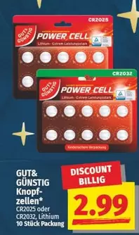 Lithium - Knopfzellen CR2025 oder CR2032