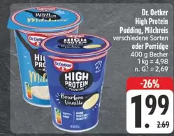 High Protein Pudding, Milchreis oder Porridge