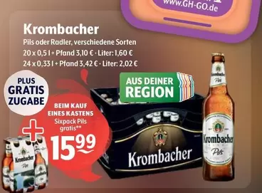 Krombacher - Pils Oder Radler, Verschiedene Sorten