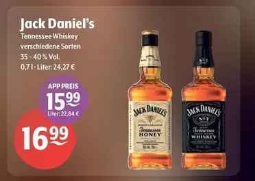 Jack Daniel's - Tennessee Whiskey Verschiedene Sorten 35-40% Vol