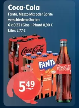 Coca Cola - Fanta, Mezzo Mix Oder Sprite Verschiedene Sorten