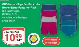 Bio - Herren-Slips 5er-Pack oder Herren-Retro-Pants 4er-Pack