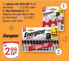 Energizer - Lithium CR-2032 BP 4 +2, Max Batterien 8 + 4