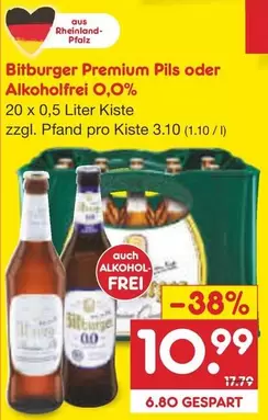Bitburger - Premium Pils oder Alkoholfrei O,0%
