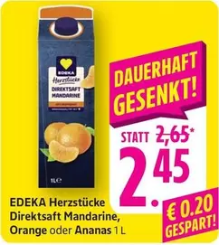 Orange - Herzstücke Direktsaft Mandarine, oder Ananas