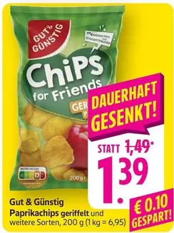 Paprikachips geriffelt