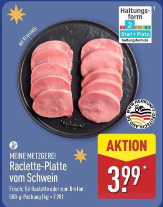 Raclette-Platte vom Schwein