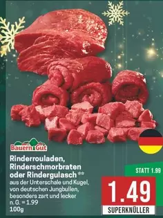 Rinderrouladen, Rinderschmorbraten oder Rindergulasch