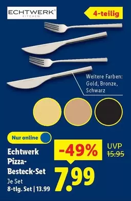 Gold - Pizza-Besteck-Set