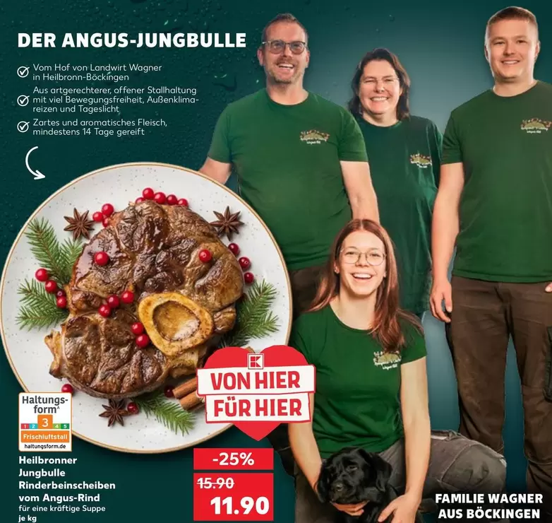Jungbulle Rinderbeinscheiben vom Angus-Rind