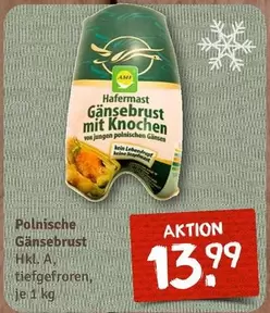 Gänsebrust mit Knochen