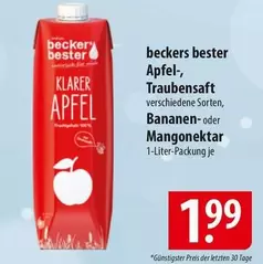 Apfel-, Traubensaft, Bananen- oder Mangonektar