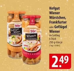 Wiener Würstchen, Frankfurter oder Geflügel Wiener