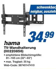 Hama - TV-Wandhalterung (00220856)