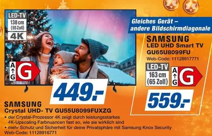 Samsung - Crystal UHD-TV GU55U8099FUXZG