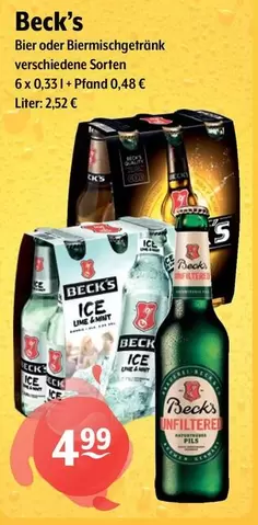 Becks - Bier Oder Biermischgetränk Verschiedene Sorten