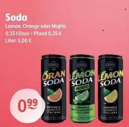 Soda - Lemon, Orange Oder Mojito