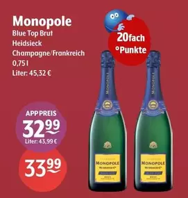 Monopole - Blue Top Brut Heidsieck Champagne/Frankreich