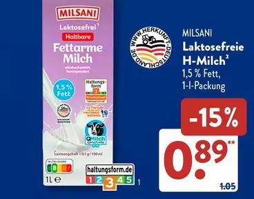 Laktosefreie H-Milch