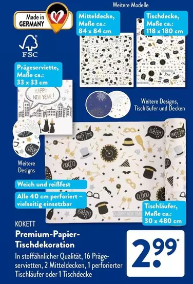 Happy - Premium-Papier-Tischdekoration